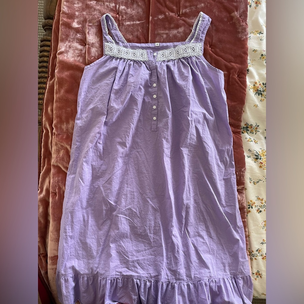Lavender Lace-Trimmed Nightgown